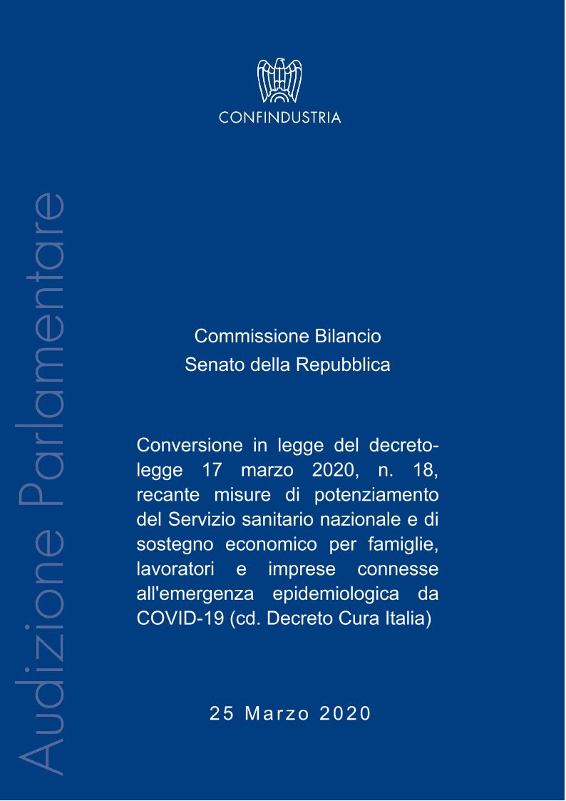 Memoria Confindustria 25marzo  DL Cura Italia